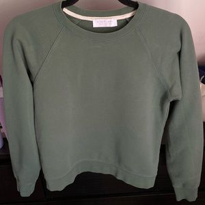 EVERLANE Women's Lightweight
French Terry Crewneck Sweatshirt Olive Green - S